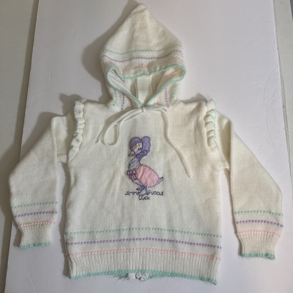 Vintage Beatrix Potter Quiltex Jemima‎ Puddle Duck Baby Girls Sweater Size 24 Mo